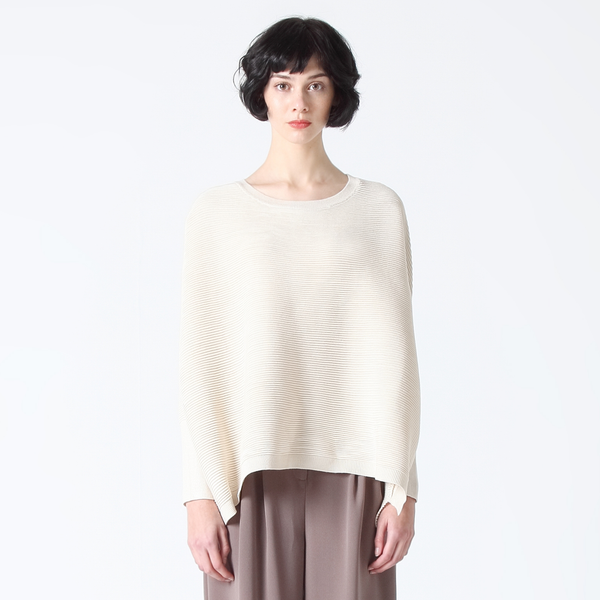 Cream oversized ribbed jumper