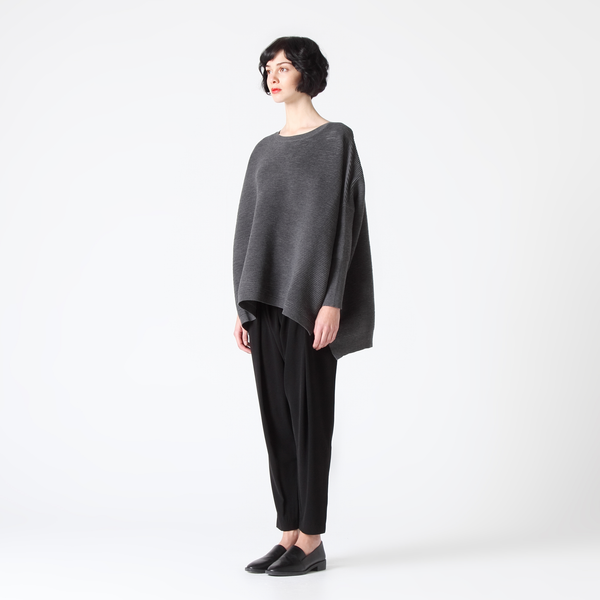 Charcoal Oversized Ribbed Jumper