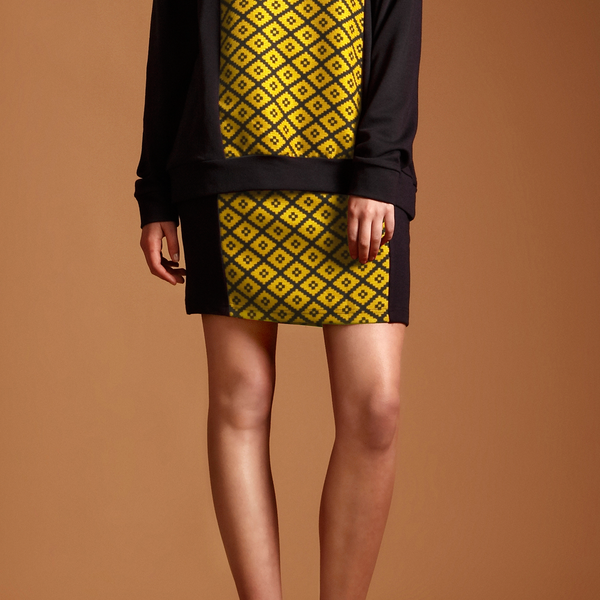 Diamond print skirt in Yellow