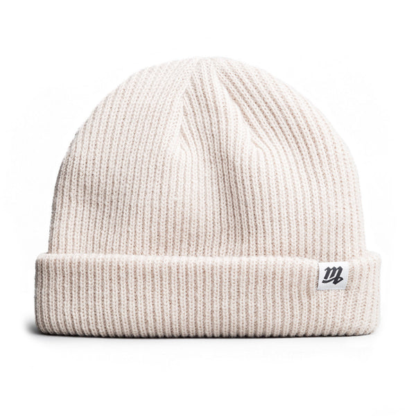 "M" Fisherman Beanie (Creme)