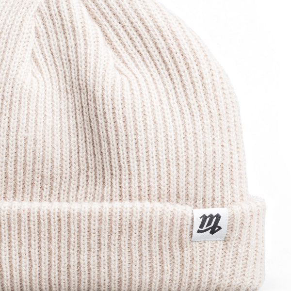 "M" Fisherman Beanie (Creme)