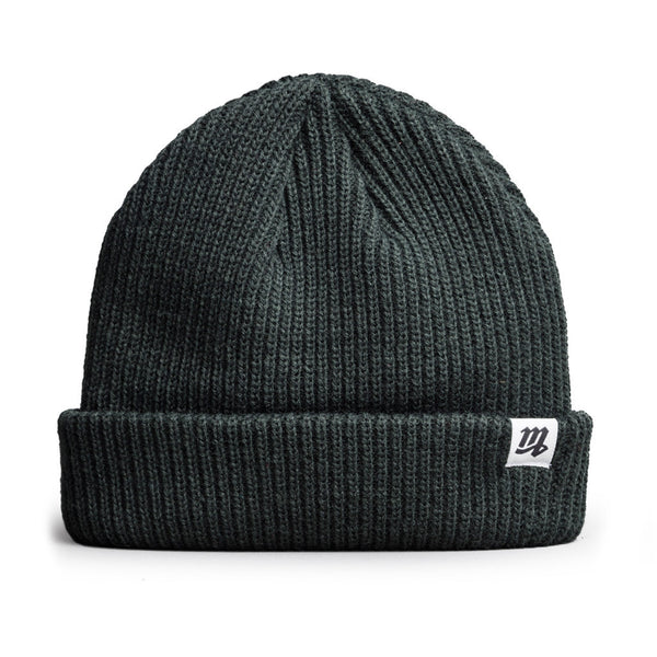 "M" Fisherman Beanie (Forest Green)