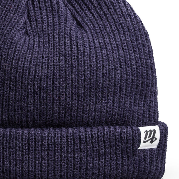 "M" Fisherman Beanie (Navy)